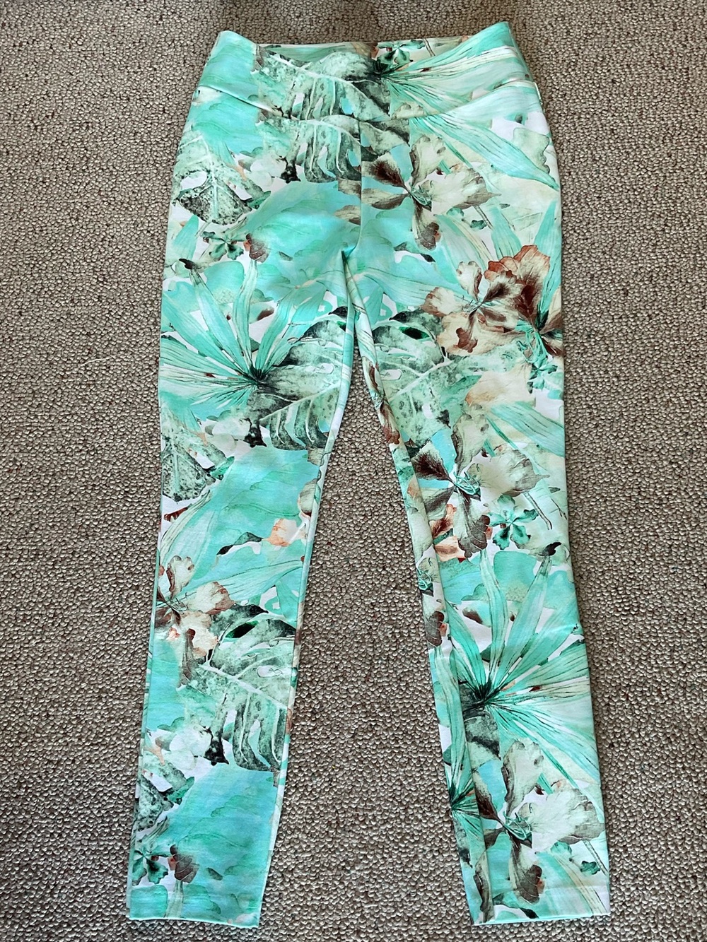 Soft Surroundings Floral Mint Green Leggings